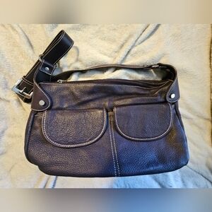 Maxx New York Purple Shoulder Purse with Dust bag